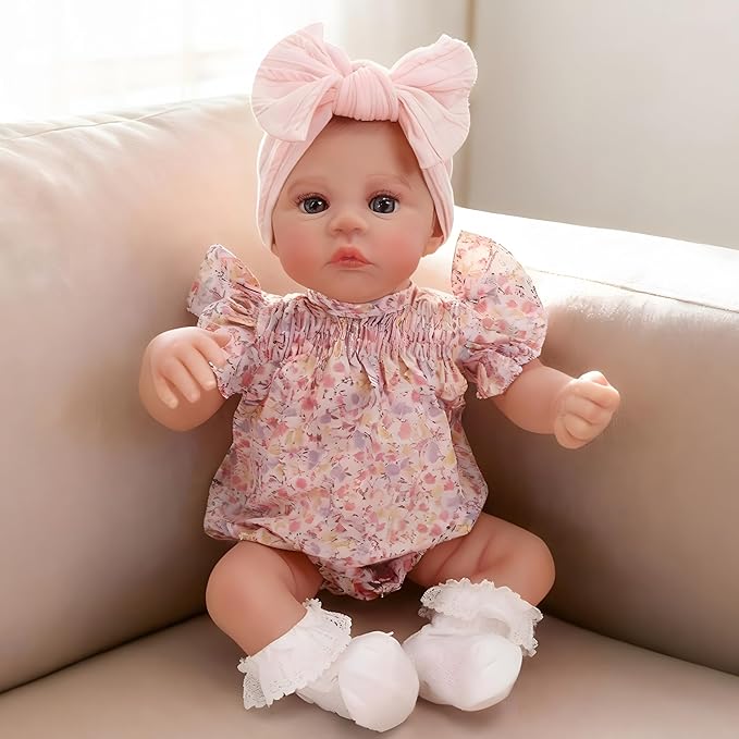 Realistic Reborn Baby Dolls-18 Inch Real Life Baby Dolls Girl Lifelike Baby Doll with Accessories for 3+ Years Old (Pink)