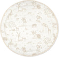 MakeMake Organics Organic Play Mat GOTS Certified Organic Cotton Nursery Floor Rug Washable Reversible Non Toxic Activity Mat Tummy Time Crawling Pad Thick Quilted (Round 48", Safari)