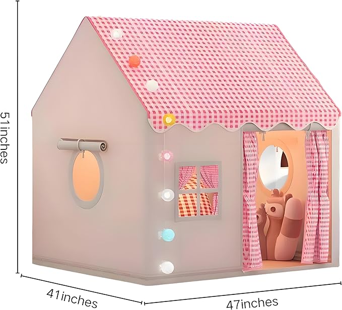 Children's Play Tent Indoor Children's Play Tent Boys Girls Princess Toys Small House Outdoor Toddler Playhouse Castle，with a String of Starlights