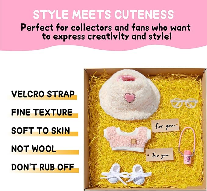 17cm Doll Clothes Set & Outfit Set for 17cm Dolls - Premium Fashion Dresses with Accessories, Luxury Chic Doll Clothing & Style Bundle,Just Clothes (Style A1)
