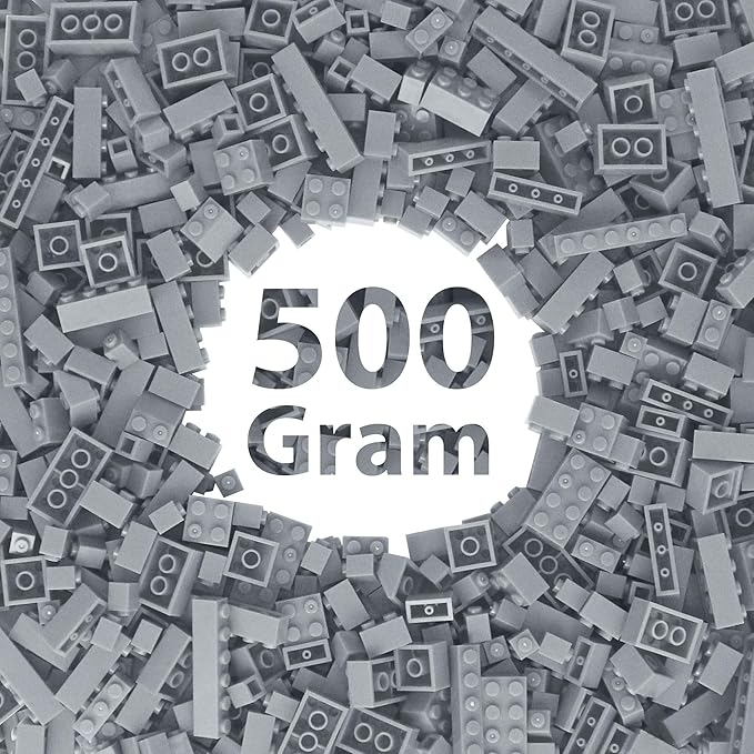 Bulk Light Grey Building Bricks, Classic Building Blocks Compatible with All Major Brands