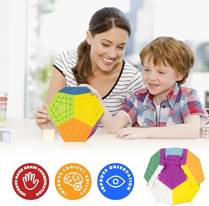 Ganowo Megaminx Speed Cube Gigaminx 5x5 Cubes Brain Teasers for Kids Adults Boys Teens