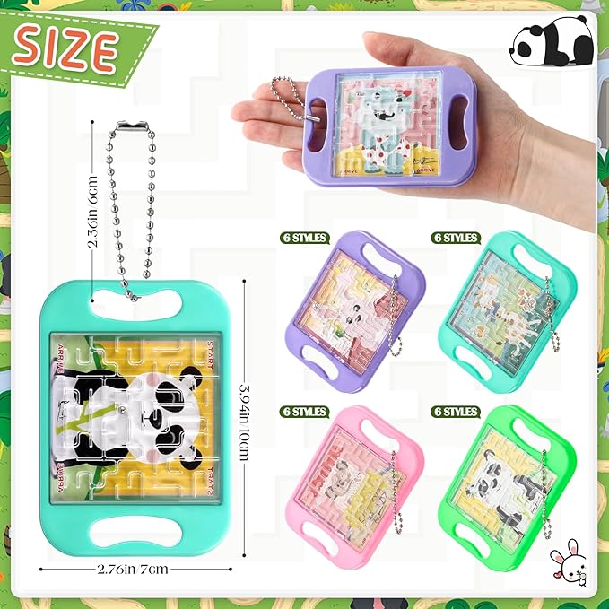 24 Pcs Maze Puzzle Keychain Cubes Bulk Christmas Maze Game Puzzles Keychain Cubes Handheld Brain Teaser Puzzle Party Favors for Kids Students Christmas Stocking Stuffer Gifts