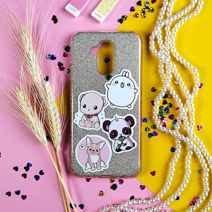BulbaCraft Kawaii Animal Stickers - Cute Decals for Water Bottles – Cartoon Animal Stickers - Cute Japanese Kawaii Decals, Gifts for Women & Men