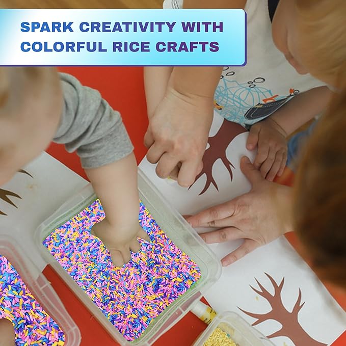 Colored Rice in Vibrant Colors, Sensory Bin Filler, Rainbow Rice for Art & Craft, Creative Learning & Color Perception, Non-Toxic, Safe for Kids & Pets, Made in The USA 2 LBS (Mix-2)