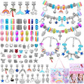 Bracelet Making Kit, 85PCs Charm Bracelets Kit with Beads, Jewelry Charms, Bracelets for DIY Craft, Jewelry Gift