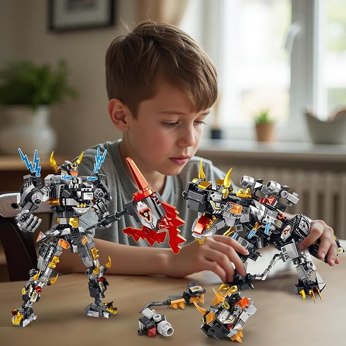 STEM 2 in 1 Carnotaurus Dinosaur Building Kits, Compatible with Dinosaur Set, Transforming Mech Robot Building Sets for Adults, Educational Gift Toy for Kids Boys 6-10 (507 PCS)