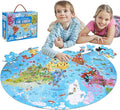 World Map Puzzle for Kids & Adults - 205 Piece World Map Jigsaw Puzzles Floor Puzzles Toddler Geography Educational Toys for Boys and Girls, Globe Atlas Puzzle Maps for Kids Learning Games