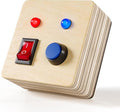 Crown Display Montessori Busy Board Fidget Mini Cube for Toddlers {Improved 2023 Version} Wooden Sensory Activity Toys LED Light Up Buttons Wires Baby Gifts Educational Learning Toy