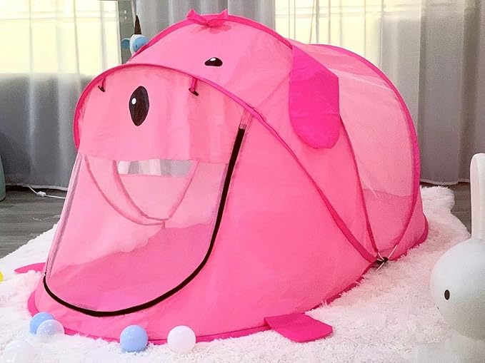 Kids Play Tents – Collapsible Tent for Boys Girls Gift - Large Foldable Playhouse Indoor/Outdoor Fun - Pop up Tent Toys for Age 1 and up Child Birthdays Presents (Pink Dog)