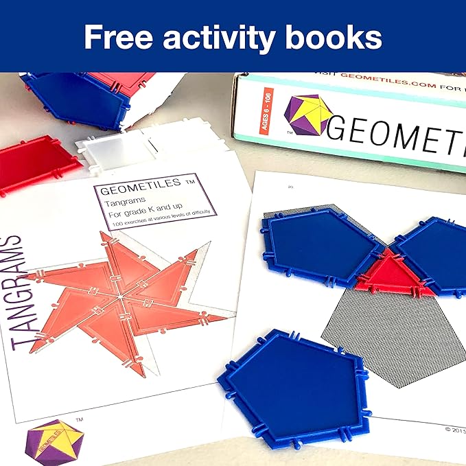 Jumbo Set Red, White & Blue, STEM & Math Toy Set Includes Online Activities, Made in USA