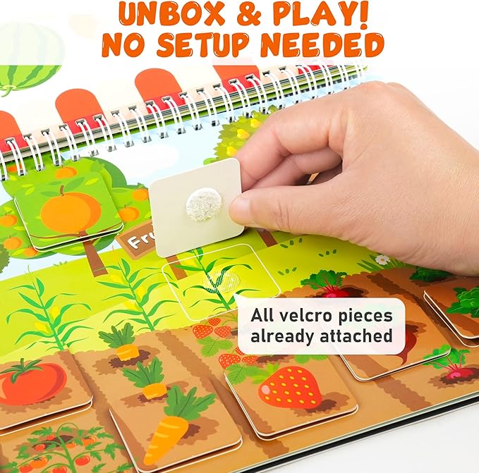 BenBen Busy Book for Toddlers, 30 Pages, Pre-Assembled, Preschool Learning Activities, Montessori Toys for Ages 3 and Up, Autism Sensory Toys, Kids Educational Activity Book, Birthday Gift