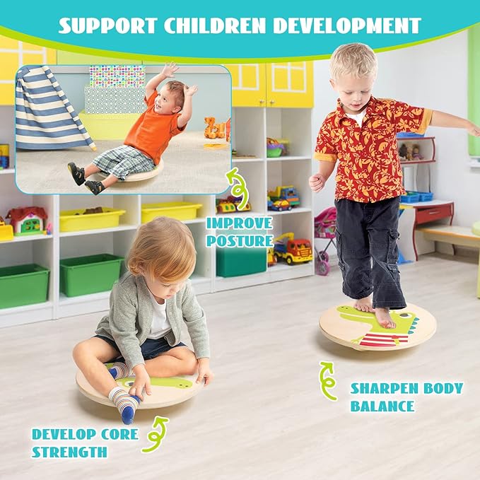 Wooden Balance Board With Crossed Base Balance Kids Rocking Seesaw Balance Board Sensory Training Rocking Board Balance Training Equipment Indoor Outdoor