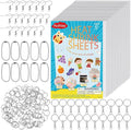 Auihiay 170PCS Shrinky Art Kit for DIY Keychain Making, Shrink Dink Paper Kit with 20PCS Big Size Shrinky Plastic Sheets and Keychains, for Halloween & Christmas Ornament （7.87 x11.4inch/20x29cm）