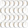 24 Set 6 Inch Tambourine for Adults Wooden Hand Held Drum with Metal Jingles, Gift Tags, White I Love You Printed Ribbon Percussion Gift Musical Instrument for Church Wedding Party Favor