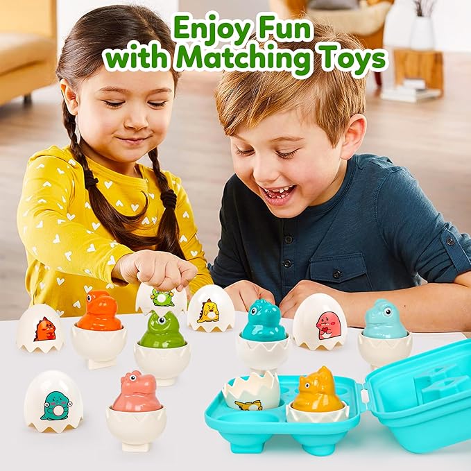 Dinosaur Toys,Egg Toy for Toddlers 1-3,Montessori Sensory Early Educational Learning Shape Matching & Sorting Games Fine Motor Toys Gifts for Boys Girls