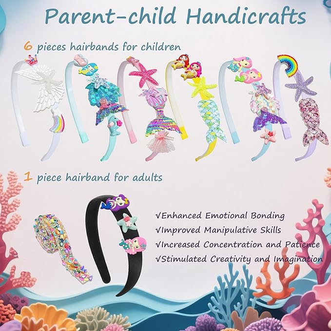 GO2HEJING Headband Making Kit for Girls - Make Your Own Fashion Headbands, Hair Accessories for Girls, DIY Arts and Crafts Gifts for Ages 6-9 Years Old