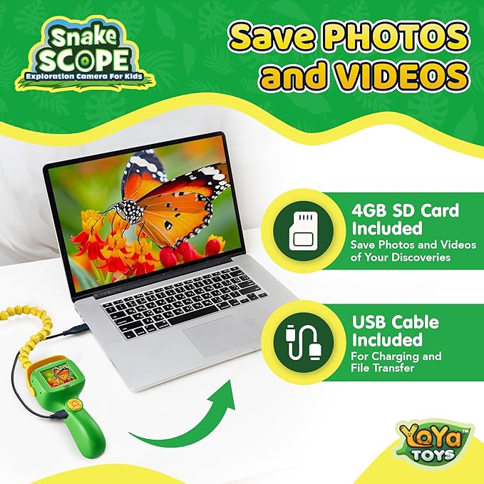 YoYa Toys Borescope Snake Camera with Light for Kids, Outdoor Educational STEM Science Toys for Boys & Girls Age 4,5,6,7,8,9,10, Camping Nature Exploration Activities, Great Adventure Birthday Gift