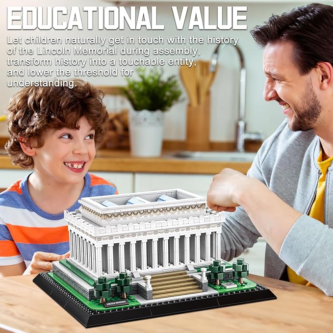 Washington Lincoln Memorial Architecture Model Building Block Sets The Office Landmarks Skyline Set Toys Collection for Kids Adults 979 PCS