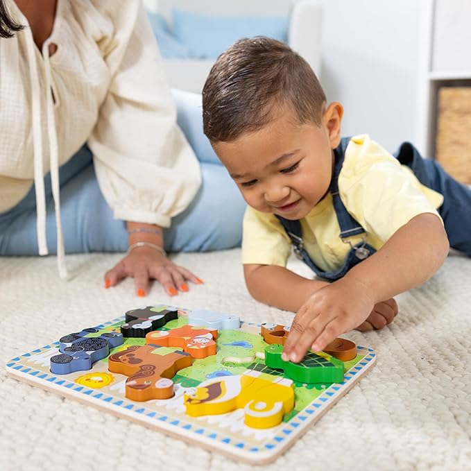Melissa & Doug Pets Wooden Chunky Puzzle (8 pcs), Educational Screen Free Activity for Toddler, Preschoolers and Kids Ages 2+