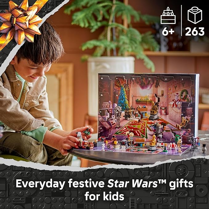 LEGO Star Wars Advent Calendar 2025 Kids Toy - Holiday Countdown Playset with 24 Toys for Boys & Girls, Ages 6+ - Includes C-3PO & BB-8 Minifigures - Star Wars Gift Idea for Christmas - 75418