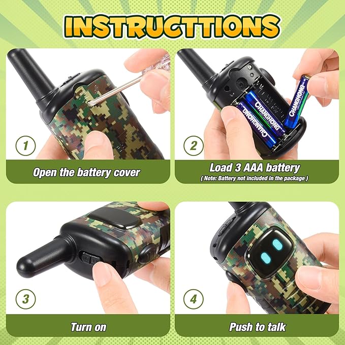 Toys for 3-8 Year Old Boys: comedyfun Mini Robots Walkies Talkies 2 Pack Christmas Birthday Gifts for 3 4 5 6 7 8 Year Old Boys Grandkids Toys Age 5 6 7 8 Stocking Stuffers Hiking Camping