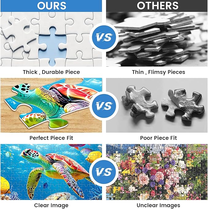 500 Piece Puzzle for Adults, Turtle Jigsaw Puzzles, Sea Animals Puzzles 500 Pieces, Birthday and Barious Holiday Party for Family Kids and Adults, Funny Puzzle for Adults, 20.5x15 in