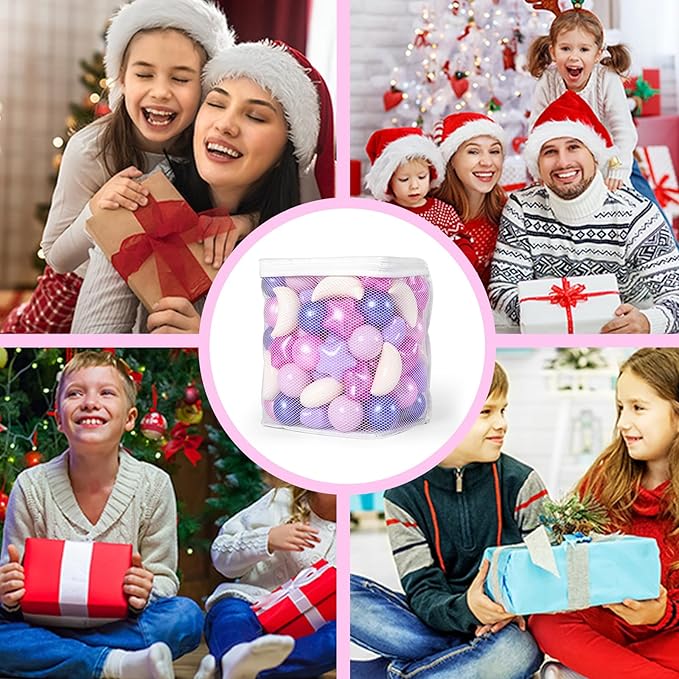 GOGOSO Ball Pit Balls Stars Moon Shapes Plastic Pitballs for Toddler Play Tent Baby Photo Props Kids Pool Water Toys Kiddie Pool Party Decor,Pink Purple,100pcs