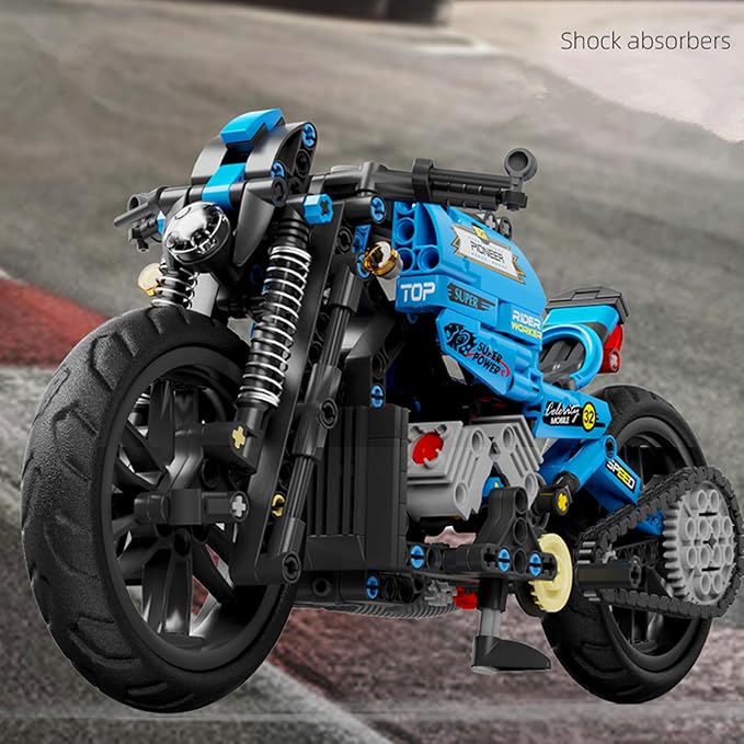 Techno-Mechanical Motorcycle Building Blocks Set, STEM Education Learning Toys, Creative DIY Racing Blocks, Collectible Models, Surprise Gift for Children 8-14 Years Old 469 Pcs