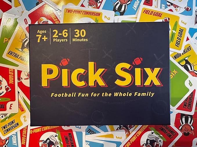 Pick Six – The Ultimate Football Themed Card Game! Strategic Card Game for Kids and Adults. Great for Parties and Game Nights. 2-5 Players, Ages 7+.