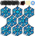 32 Sets Winter Snowflake Suncatchers Craft Kit DIY Window Stained Glass Effect Wintertime Snowflake Paper Crafts Home School Classroom Decoration Kid Birthday Gift Creative Art Project Activity Game