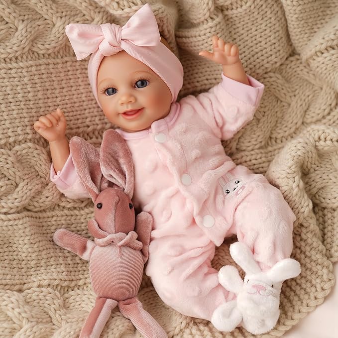 BABESIDE Lifelike Reborn Baby Dolls Sunny -12- Inch Realistic-Newborn Baby Doll Full Body Vinyl Real Life Baby Doll with Toy & Gift for Kids Ages 3+