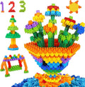 300 Pcs Kids Building Blocks with Storage Bag - Interlocking, Colorful Stem Toys for 3+ Year Old - Connects Building Toys for Kids Learning - Kindergarten Educational Toys for 3-5 Years