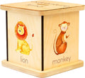 Wooden Piggy Bank for Kids and Adults, Personalized Gift Handmade in USA by BloomOwl, Custom Piggy Bank, Personalized Banks for Kids, Gifts for Baby Boys and Girls (Safari)