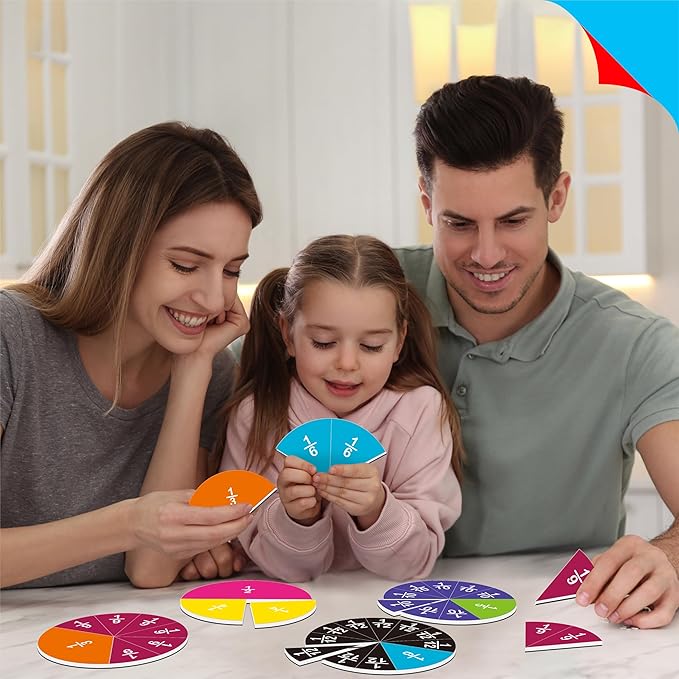 78 PCS Magnetic Fraction Tiles, Educational Math Learning Manipulatives Set for Preschool Elementary School, Fraction Bar Set Educational Learning Tool Kit for Classroom, School Supplies