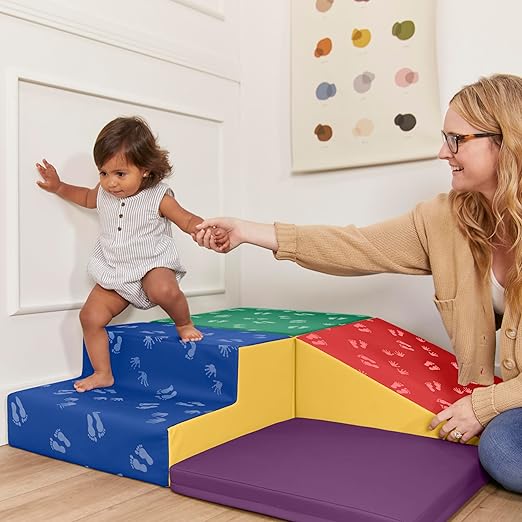 ECR4Kids SoftZone Little Me Corner Climber, Toddler Playset, Assorted, 4-Piece