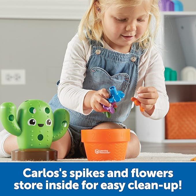 Learning Resources Carlos the Pop & Count Cactus - 16 Pieces, Age 18+ Months Toddler Learning Toys, Preschool Toys, Educational Toys for Kids