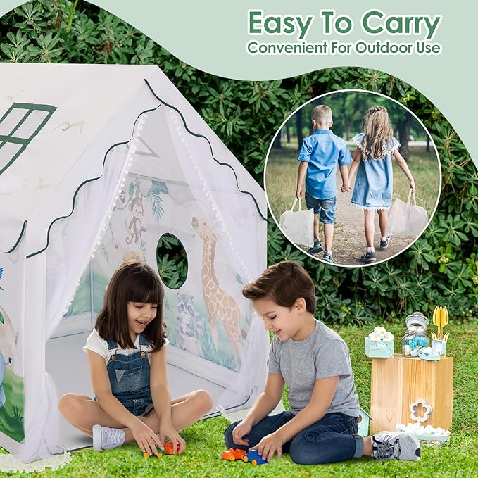 Kids Tent Toddler Playhouse for Boys Girls,Large and Foldable Kids Playtents with Windows,Portable and Lightweight Play Tent Indoor&Outdoor Gift for Children