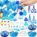 182 Pcs Winter Sensory Bin Items Winter Arctic Animals Counting Sorting Sensory Bin Filler Fine Motor Arctic Habitat Counts for Xmas Counting Decor