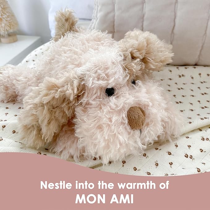 MON AMI Bogart The Puppy Plush Animal Toy - 10”, Soft Cuddly Handcrafted Premium Stuffed Dog Toy for Little Boys,Girls & Kids of All Ages