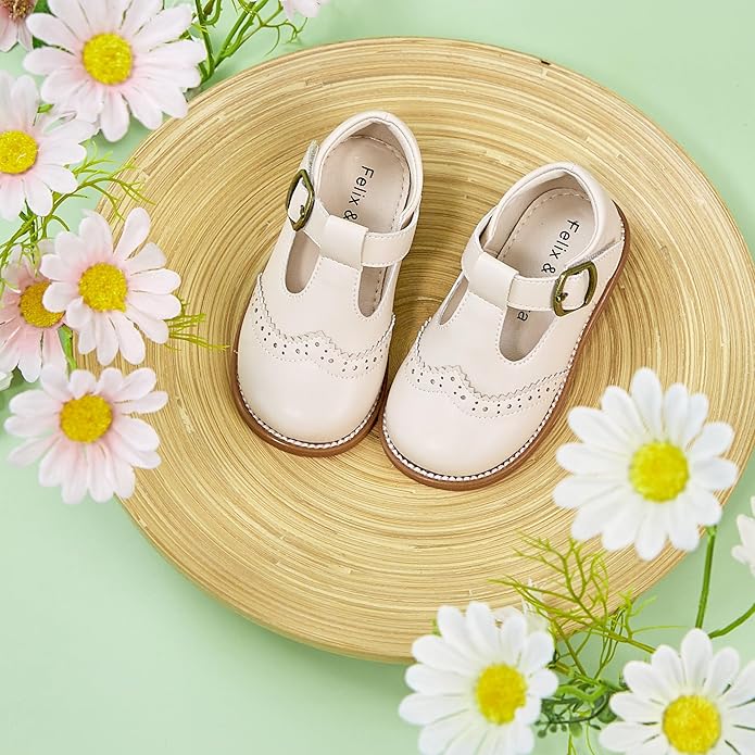 Felix & Flora Toddler Little Girl Mary Jane Dress Shoes - Ballet Flats for Girl Party School Shoes