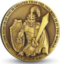 Faith-Forged Knight Christian Challenge Coin I Can Do All Thing Through Christ Bible Verses Pocket Hug Token (Single Coin)