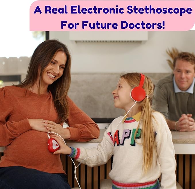 Heartbeats Electronic Stethoscope Toy with LED Display & 10X Sound Amplification, Real Working Stethoscope - STEM Medical Learning Toy Boys & Girls Age 4+, Kids Nurse Doctor Kit - Educational Toy Gift
