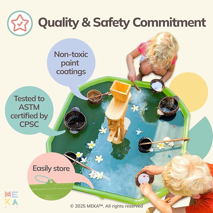 MEKA Tuff Tray for Sensory Play, Sensory Tray for Kids, Toddler Water Table, Tuff Spot Sensory Bin for Toddlers (Bright Green, Large (38" x 38"))