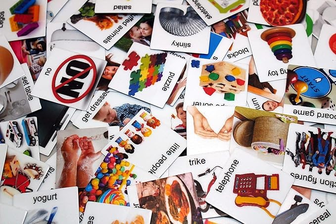 Smile4Autism Large 2"x2" Loose Visual Picture Cards, Receptive and Expressive Language, Speech Articulation Therapy, ASD, ADD, ADHD, Apraxia, & Stroke Patients