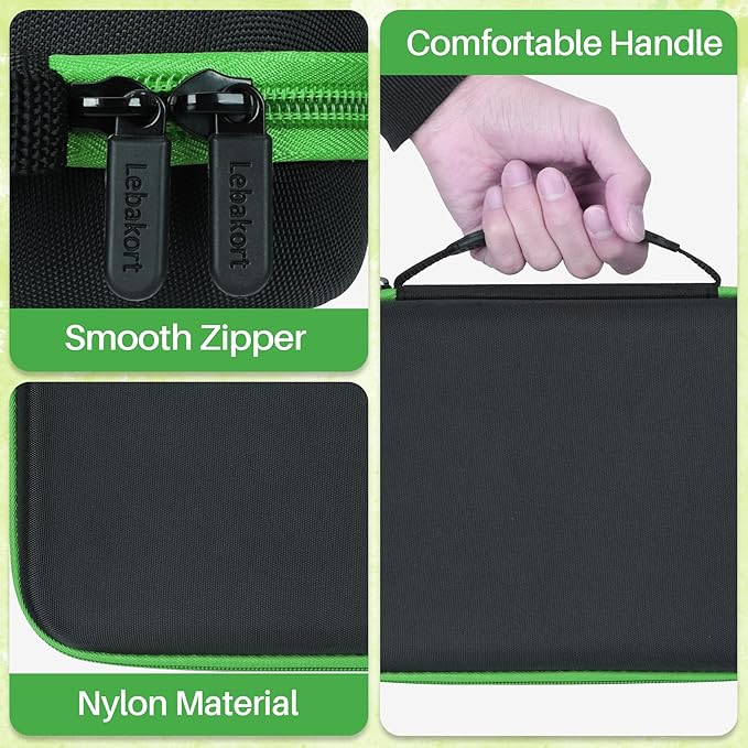 Storage Case Compatible with Leapfrog LeapPad Academy/LeapPad Ultimate/Epic Academy Edition 7-Inch Touchscreen Learning Tablet (Black + Green Case)