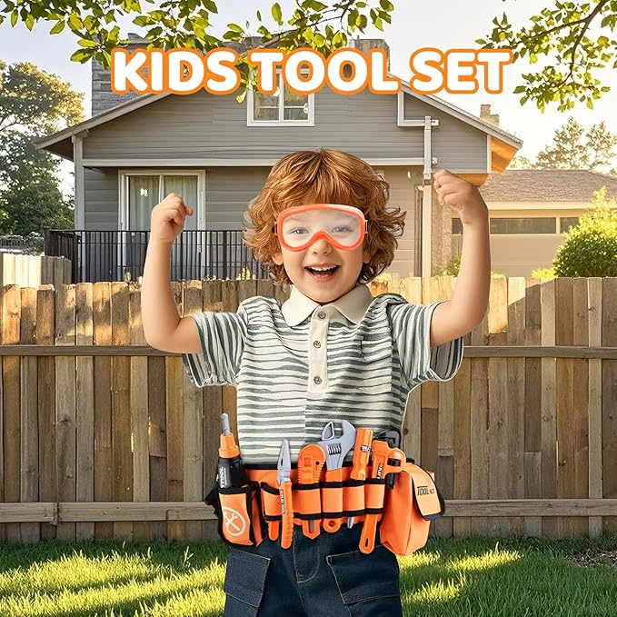 Kids Tool Set Toddlers Tool Kit 3 4 5 Year Old Construction Toys for Boys Birthday Gifts Age 3 4 5