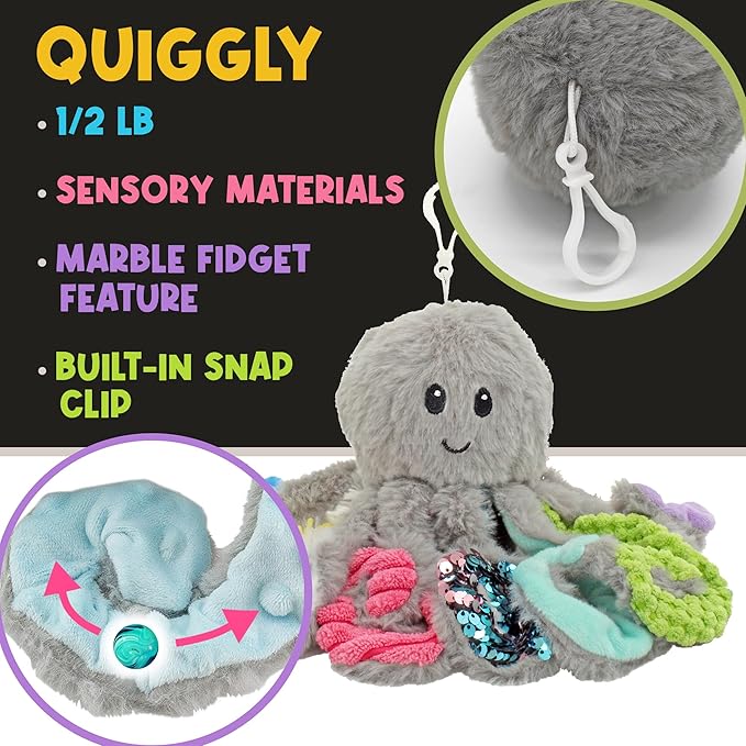 MEAVIA Sensory Plush Gift Set (Set of 3); Mini Friends, Octopus, Elephant, and Turtle Stuffed Toys