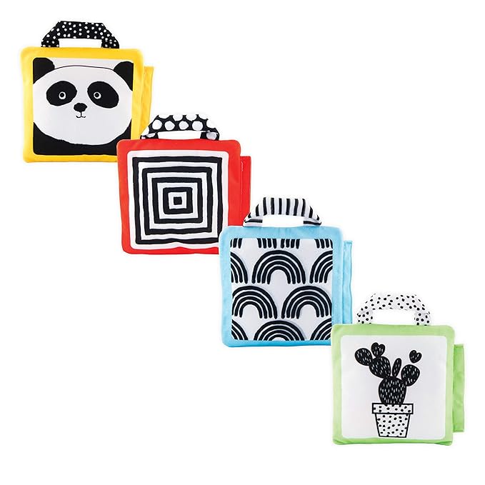Sassy Reversible Soft Sensory Activity Panels, 4Count, Ages 0+ Months (Pack of 6)