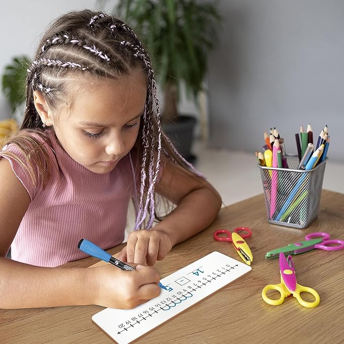 SCRIBBLEDO Negative Number Line Board 4”x12” Inch Lapboard Double Sided White Board Featuring -10 Through +10 Number Line & 0-20 Dry Erase Students Desk Whiteboard Math Manipulatives
